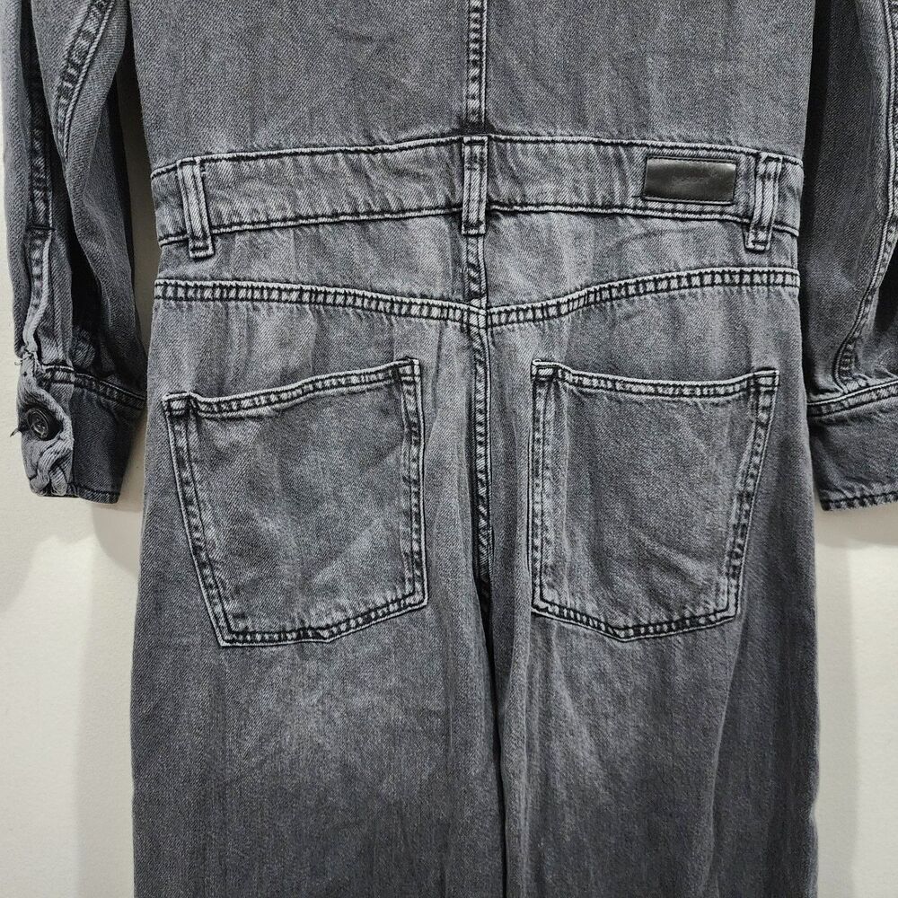 DL1961 Ines Utility Jumpsuit Washed Black Denim Cotton Tencel Womens Size M - Picture 15 of 16